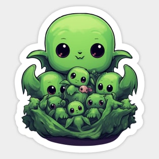 Kawaii Cthulhu and Baby Abominations Sticker